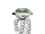 White gold Fancy Green Radiant  Cut Halo Split Shank Prong Setting Ring_17