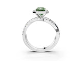 White gold Fancy Green Radiant  Cut Halo Split Shank Prong Setting Ring_40