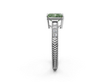 White gold Fancy Green Radiant  Cut Milgrain Channel Set Engagement Ring with Solitaire Prong Setting_51