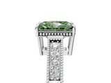 White gold Fancy Green Radiant  Cut Milgrain Channel Set Engagement Ring with Solitaire Prong Setting_54