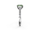 White gold Fancy Green Radiant  Cut Pavé Band Solitaire Ring with Four-Prong Setting_27