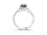 White gold Fancy Green Radiant  Cut Pavé Band Solitaire Ring with Four-Prong Setting_28