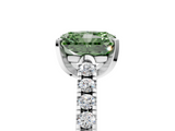 White gold Fancy Green Radiant  Cut Pavé Band Solitaire Ring with Four-Prong Setting_30