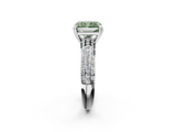 White gold Fancy Green Radiant  Cut Pave Diamond Engagement Ring with Channel Set Band and Four-Prong Setting_37