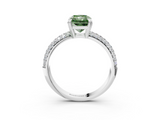 White gold Fancy Green Radiant  Cut Pave Diamond Engagement Ring with Channel Set Band and Four-Prong Setting_39