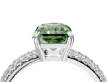 White gold Fancy Green Radiant  Cut Pave Diamond Engagement Ring with Channel Set Band and Four-Prong Setting_40