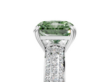 White gold Fancy Green Radiant  Cut Pave Diamond Engagement Ring with Channel Set Band and Four-Prong Setting_42