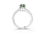 White gold Fancy Green Radiant Cut Solitaire Diamond Engagement Ring with Pavé Band and Six-Prong Setting_16