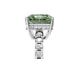 White gold Fancy Green Radiant Cut Solitaire Diamond Engagement Ring with Pavé Band and Six-Prong Setting_17