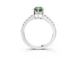 White gold Fancy Green Radiant Cut Solitaire Diamond Engagement Ring with Pavé Band and Six-Prong Setting_27