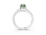 White gold Fancy Green Radiant Cut Solitaire Diamond Engagement Ring with Pavé Band and Six-Prong Setting_28