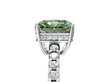 White gold Fancy Green Radiant Cut Solitaire Diamond Engagement Ring with Pavé Band and Six-Prong Setting_29