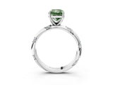 White gold Fancy Green Radiant Cut Solitaire Diamond Engagement Ring with Twisted Pave Band and Four-Prong Setting_76