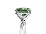 White gold Fancy Green Radiant Cut Solitaire Diamond Engagement Ring with Twisted Pave Band and Four-Prong Setting_92