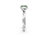 White gold Fancy Green Radiant Cut Solitaire Diamond Engagement Ring with Twisted Pave Band and Four-Prong Setting_93