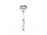 White gold Fancy Green Radiant Cut Solitaire Diamond Ring with Prong Setting and Plain Band_14
