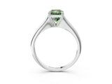 White gold Fancy Green Radiant Cut Solitaire Diamond Ring with Six-Prong Setting and Classic Band_15