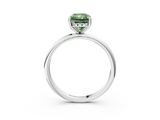White gold Fancy Green Radiant  Cut Solitaire Engagement Ring with Four-Prong Setting and Classic Band_23