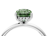 White gold Fancy Green Radiant  Cut Solitaire Engagement Ring with Four-Prong Setting and Classic Band_24