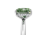 White gold Fancy Green Radiant  Cut Solitaire Engagement Ring with Four-Prong Setting and Classic Band_25