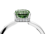 White gold Fancy Green Radiant  Cut Solitaire Engagement Ring with Four-Prong Setting on a Classic Band_24