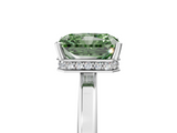 White gold Fancy Green Radiant  Cut Solitaire Engagement Ring with Four-Prong Setting on a Classic Band_25