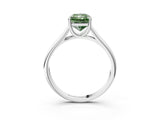 White gold Fancy Green Radiant Cut Solitaire Engagement Ring with Tapered Band and Four-Prong Setting_18
