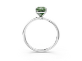 White gold Fancy Green Radiant  Cut Solitaire Engagement Ring with Thin Band and Four-Prong Setting_6