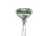 White gold Fancy Green Radiant  Cut Solitaire Engagement Ring with Thin Band and Four-Prong Setting_8