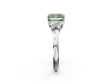 White gold Fancy Green Radiant  Cut Solitaire Floral Diamond Ring with Four-Prong Setting_37