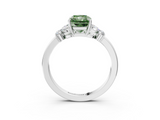White gold Fancy Green Radiant  Cut Solitaire Floral Diamond Ring with Four-Prong Setting_40