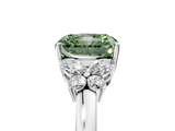 White gold Fancy Green Radiant  Cut Solitaire Floral Diamond Ring with Four-Prong Setting_40