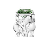 White gold Fancy Green Radiant Cut Solitaire Leaf-Inspired Engagement Ring with Prong Setting_41