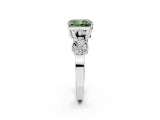 White gold Fancy Green Radiant Cut Solitaire Milgrain Leaf Band with Prong Setting_14