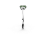 White gold Fancy Green Radiant  Cut Solitaire Ring with Cathedral Band and Four-Prong Setting_45