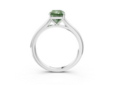 White gold Fancy Green Radiant  Cut Solitaire Ring with Cathedral Band and Four-Prong Setting_46