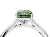 White gold Fancy Green Radiant  Cut Solitaire Ring with Cathedral Band and Four-Prong Setting_53