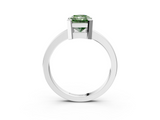 White gold Fancy Green Radiant  Cut Solitaire Ring with Four-Prong Setting and Classic Band_48