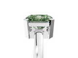 White gold Fancy Green Radiant  Cut Solitaire Ring with Four-Prong Setting and Classic Band_50
