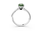 White gold Fancy Green Radiant  Cut Solitaire Ring with Four-Prong Setting on a Classic Band_48
