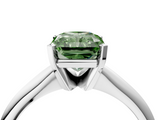 White gold Fancy Green Radiant  Cut Solitaire Ring with Four-Prong Setting on a Classic Band_49
