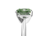 White gold Fancy Green Radiant  Cut Solitaire Ring with Four-Prong Setting on a Classic Band_50