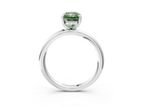 White gold Fancy Green Radiant  Cut Solitaire Ring with Thin Band and Four-Prong Setting_19