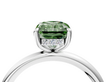 White gold Fancy Green Radiant  Cut Solitaire Ring with Thin Band and Four-Prong Setting_20