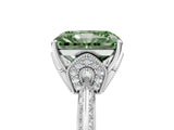 White gold Fancy Green Radiant Cut Solitaire Split Shank Pave Diamond Engagement Ring with Four-Prong Setting_77