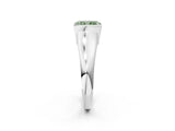 White gold Fancy Green Radiant Cut Solitaire Tension Set Diamond Ring with Split Shank Band_14