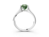 White gold Fancy Green Radiant Cut Solitaire Tension Set Diamond Ring with Split Shank Band_15