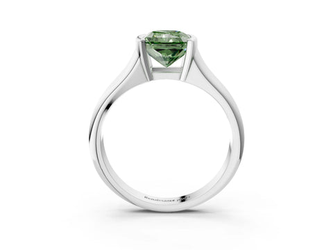 White gold Fancy Green Radiant Cut Solitaire Tension Set Diamond Ring with Split Shank Band_15