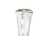 White gold Fancy Green Radiant Cut Solitaire Tension Set Diamond Ring with Split Shank Band_17