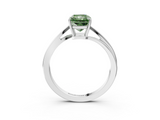 White gold Fancy Green Radiant  Cut Solitaire Twist Band Ring with Four-Prong Setting_73